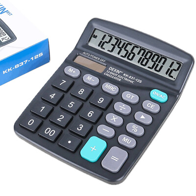#ad Desktop Calculator 12 Digit Display Battery Solar Basic Big Button Business Home $8.90