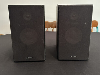 #ad Sony Speakers System SS CMX500U Set Of 2 Black 9.5 x 5.5 x 8 Inches Tested $29.99