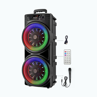 #ad 5000W Portable Bluetooth Speaker Sub woofer Heavy Bass Sound System Party Mic $54.99