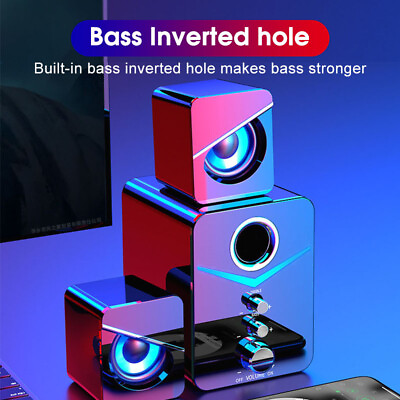 #ad RGB LED Bluetooth Computer Speaker Home Theater System Boombox Subwoofer 3Pc Set $31.57