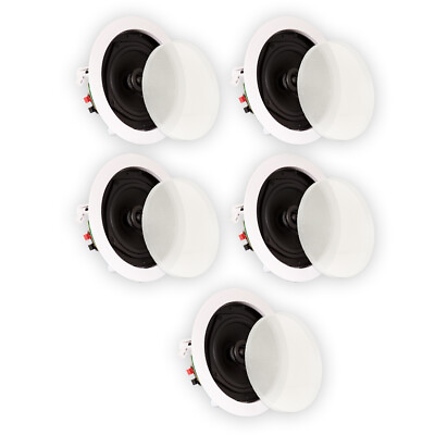 #ad Theater Solutions TS50C Flush Mount In Ceiling Speakers 2 Way 5 Speaker Set $100.99
