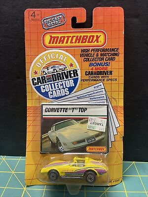 #ad 1989 Matchbox Corvette T Top Car amp;Driver Collector Cards Die Cast car $12.34