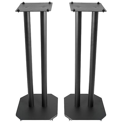 #ad Universal Steel Floor Speaker Stands for Surround Sound amp; Book Shelf Speakers $41.99