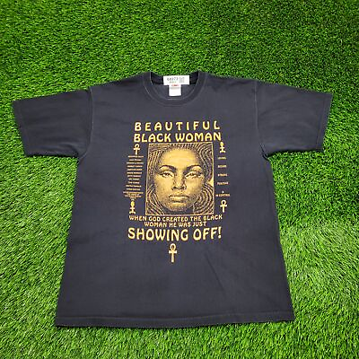 #ad #ad Beautiful Black Woman Empowerment Art Shirt Womens L 20x26 Tribute Faded Black $49.95
