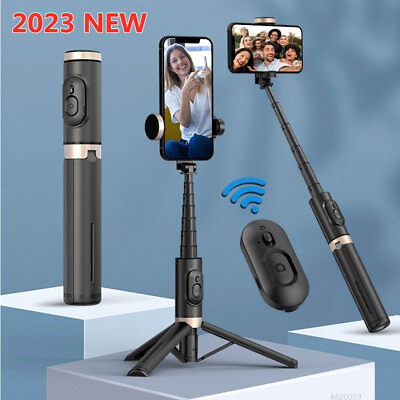 #ad Selfie Stick Tripod With Bluetooth Remote Portable For Iphone And Android Phones $10.00