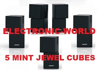 #ad 5 MINT Bose Jewel Premium Double Cube Black Speakers Theater Surround $359.99