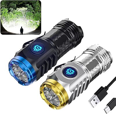 #ad Three Eyed Monster Mini Flash Super Power Flashlight USB Rechargeable Waterproof $7.82