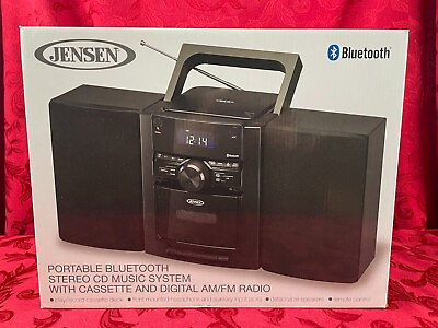 #ad JENSEN: Bluetooth Music System CD 785 Cassette MP3 CD Radio Player Black $139.99