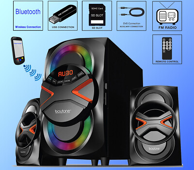 #ad Boytone BT 626F 2.1 Bluetooth Powerful Home Theater Speaker System FM Radio $79.79
