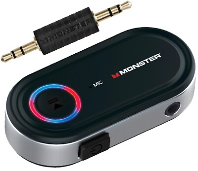 #ad Monster Bluetooth 3.5mm AUX Audio Receiver Adapter with Voice Assistant Support $14.99