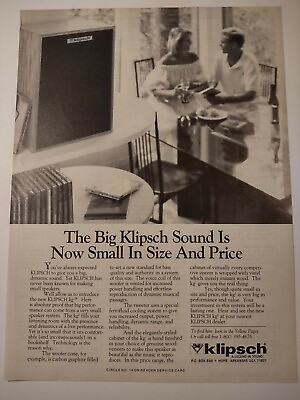 #ad Klipsch Sound Now Small in Size and Price Speakers Vintage Print Ad $9.48