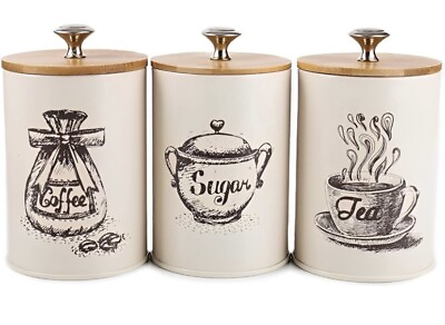 #ad YOUEON Canister Sets for Kitchen Counter Metal Vintage Kitchen Canisters $35.00