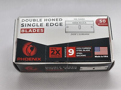 #ad Phoenix 50 Extra Sharp Single Edge Razor Blades Made In USA Double Honed $6.99
