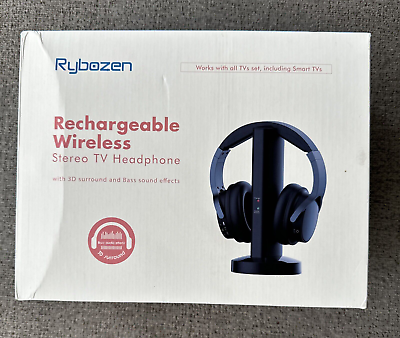 #ad Rybozen Wireless TV Headphones with Transmitter Dock Over Ear Cordless Headset $38.30