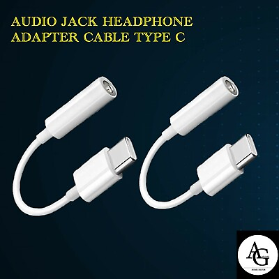 #ad 2 pack Samsung Audio jack Headphone Adapter Cable Type C male to 3.5mm converter $15.85