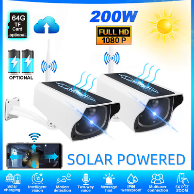 #ad Outdoor 1080P Solar Powered Security Energy Camera Wireless WiFi IP CCTV Home HD $53.54