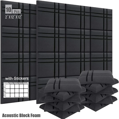 #ad Acoustic Foam Panels 30x30x5cm Sound Wall Pad Studio Room Soundproof Foam Sponge $110.79