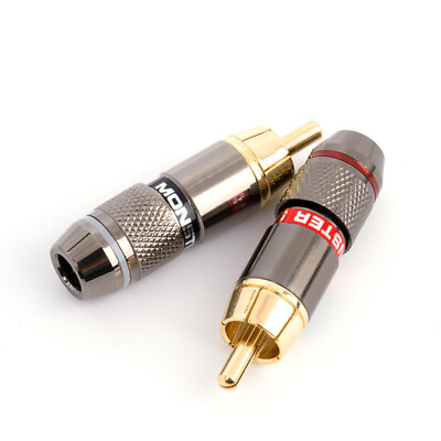 #ad 4 8 12PCS Gold Plated Banana Plug Zinc Alloy for Monster Speaker Male Connectors $13.26