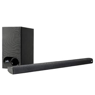 #ad #ad Polk Audio S1 Universal TV Sound Bar and Wireless Subwoofer System Black 200W $559.00