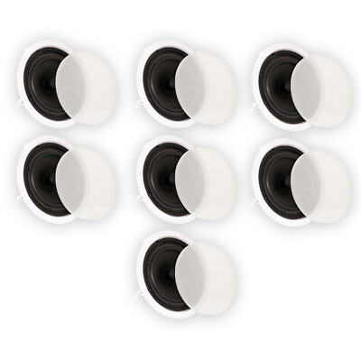 #ad Theater Solutions TS80C Flush Mount Speakers with 8quot; Woofers Ceiling 7 Pack $260.99