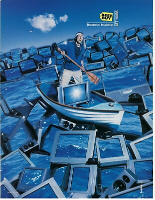 #ad #ad 2004 Best Buy Canoe Plasma Screen TV Television Speakers Retro Print Ad Poster $13.90