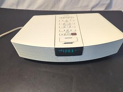 #ad BOSE Wave Radio Stereo Alarm Clock AM FM AUX Model AWR1 1W White Works $75.00