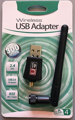 #ad Wireless USB WiFi Adapter Dongle Network LAN Card 802.11b g n W Antenna $5.49