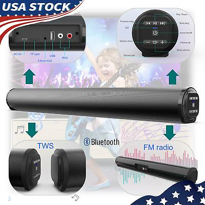 #ad Bluetooth 5.0 Home TV Sound Bar 4 Speaker System Wireless Subwoofer 3D YU $42.79