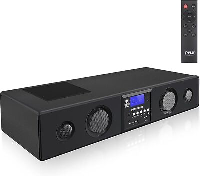 #ad Pyle 3D Surround Bluetooth Soundbar Sound System Bass Speakers PSBV200BT Black $77.67