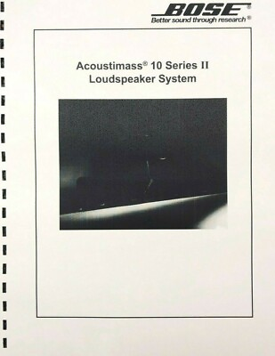 #ad Bose Acoustimass 10 Series II Loudspeaker System Service Manual $9.95