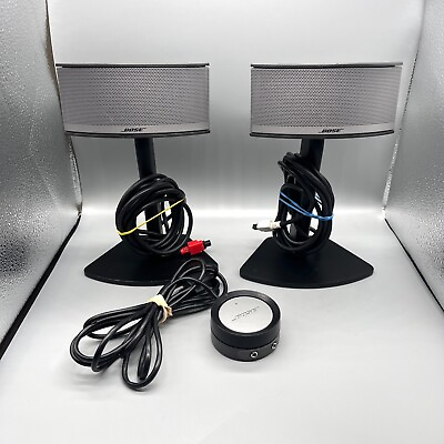 #ad Bose Companion 5 Satellite Speakers w Stand and Volume Controller Control Pod $119.99