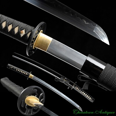 #ad T10 Steel Clay Tempered Wakizashi わきざし Japanese Katana Sword Sharp Edge #1243 $320.45