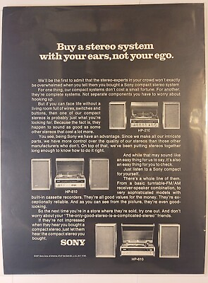 #ad Vintage 1971 Magazine Ad For SONY Turntable Record Players HP 210 HP 510 $12.99