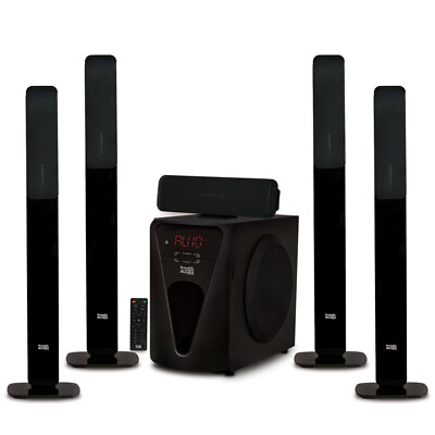 #ad Acoustic Audio Bluetooth Tower 5.1 Home Speaker System with 8quot; Powered $199.88