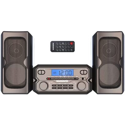#ad Home Stereo System with Bluetooth CD FM Radio Remote Shelf Audio Bookshelf Black $62.52