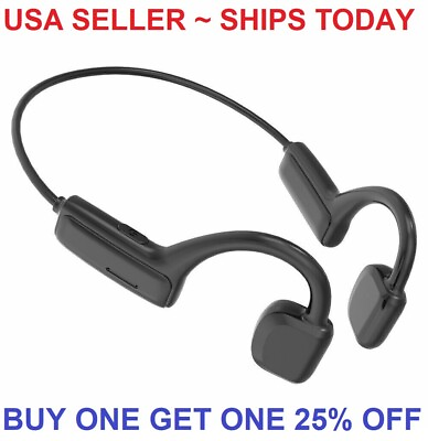#ad Bone Conduction Headphones Bluetooth 5.0 Wireless Earbuds Outdoor Sport Headset $9.98