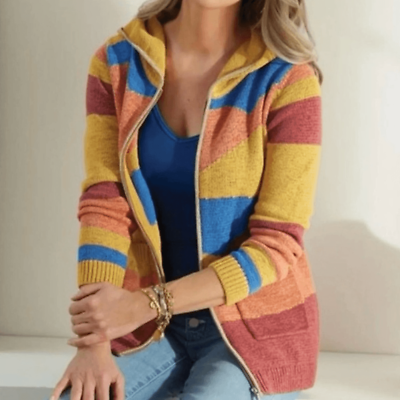#ad Soft Surroundings Reverie Hooded Intarsia Cardigan Sweater Spring Travel Boho XL $34.85