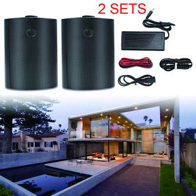 #ad 2X Herdio 200W 4quot; Bluetooth Speakers Outdoor Indoor Waterproof Wall Mount USA $111.14