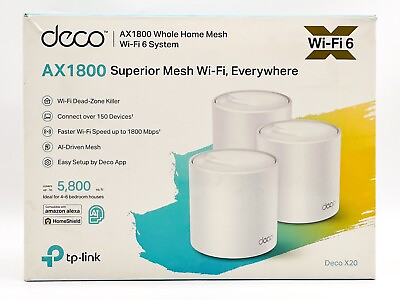 #ad TP Link Deco X20 AX1800 Wireless Whole Home Mesh Wi Fi 6 System 3 Pack C $159.95