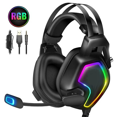 #ad Gaming Headset Stereo Surround Gaming Headset for PS5 PS4 new Xbox One PC Phone $12.99