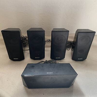 #ad 5 Black SONY Surround Sound Speakers Set SS CTB122 amp; SS TSB122 4x $44.95