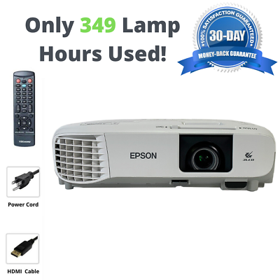 #ad Epson PowerLite X39 3LCD Projector 3500 Lumens HD 1080P Only 349 Hours Used $181.14