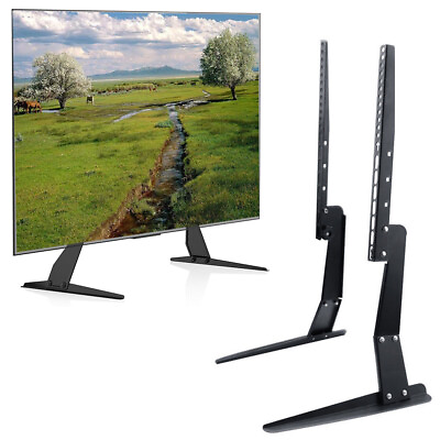 #ad Strong Steel Universal Tabletop TV Stand Base TV Mount Riser Height Adjust Legs $33.94