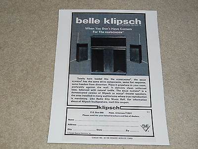 #ad Klipsch Belle Klipsch Speaker Ad 1973 1 page Frame it One of Paul#x27;s Best $9.99