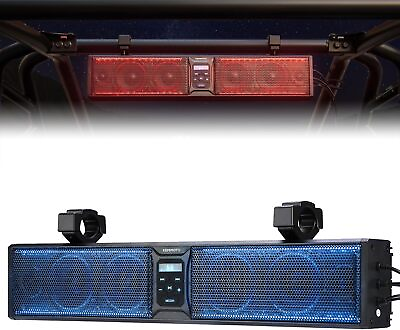 #ad 26in RGB UTV Sound Bar 500W Speaker Wireless Sound System For Polaris Golf Cart $199.97