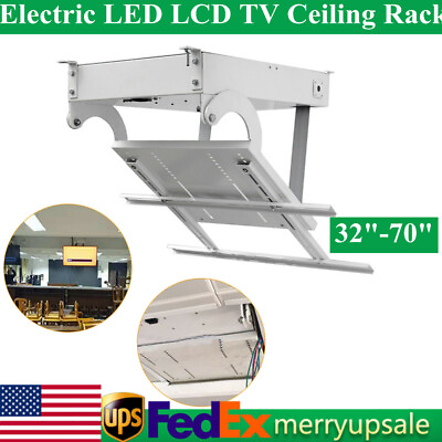 #ad 32quot; 70quot; Electric Motorise LCD LED TV Ceiling Hanger Rack Bracket Stand amp; Remote $286.90