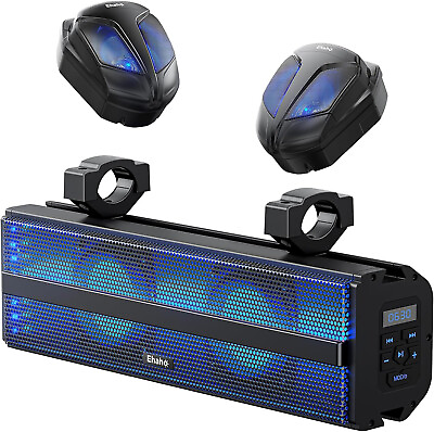 #ad 2.1CH Stereo UTV Sound Bar Subwoofer 17quot; ATV Soundbar RGB Lights Waterproof 2348 $98.00