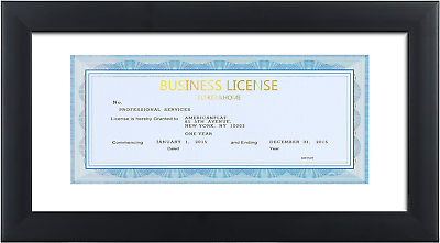 #ad ELSKERamp;HOME 5x10 Business License Frame Black for 3.5x8 Standard Business with $14.29
