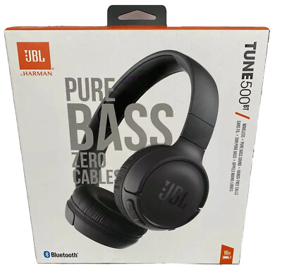 #ad JBL Wireless Headphones Pure Bass Sound Hands Free Calls Zero Cables Black NOB $49.99
