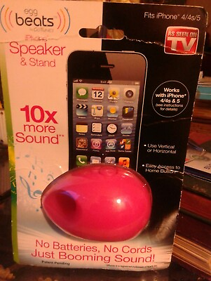 #ad BRAND NEW Egg Beats Mini  Speaker and Stand for iPhone 4 4S amp; 5 $4.59